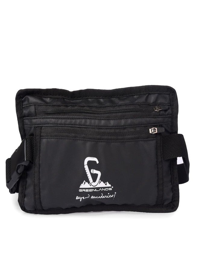 Greenlands Crossbody Travel Money Belt with Adjustable Strap | Secure Storage for Money & Phone | Ideal for Travel, Running, Outdoor Sports & Cycling (Black) - Image 1